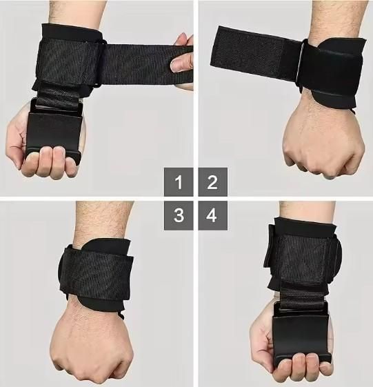 Weight Lifting Hooks with Wrist Support